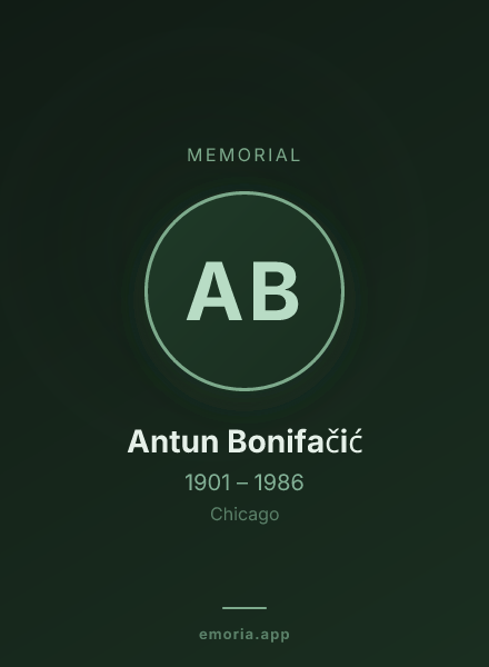 Memorial portrait of Antun Bonifačić