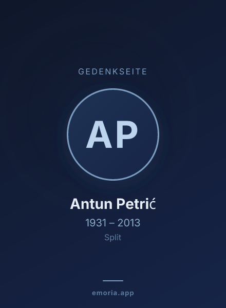 Gedenkportrait von Antun Petrić