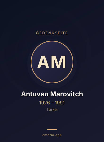 Gedenkportrait von Antuvan Marovitch