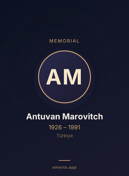Memorial portrait of Antuvan Marovitch