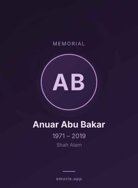Memorial portrait of Anuar Abu Bakar