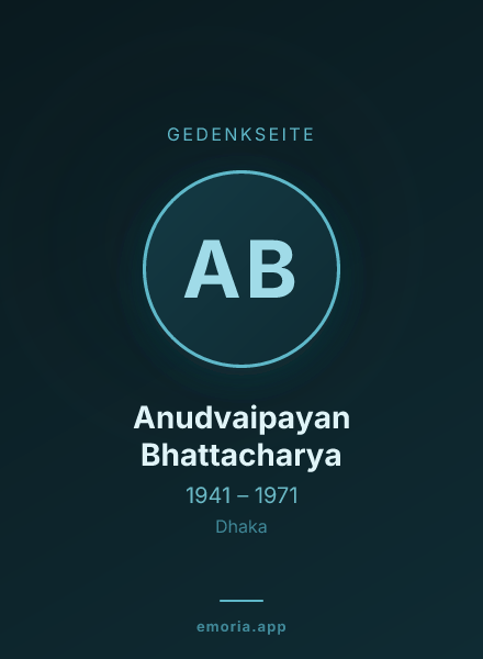 Gedenkportrait von Anudvaipayan Bhattacharya