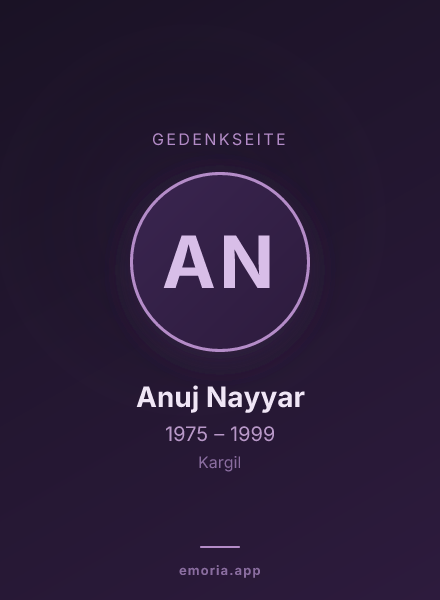 Gedenkportrait von Anuj Nayyar