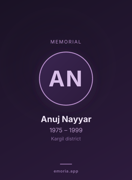 Memorial portrait of Anuj Nayyar