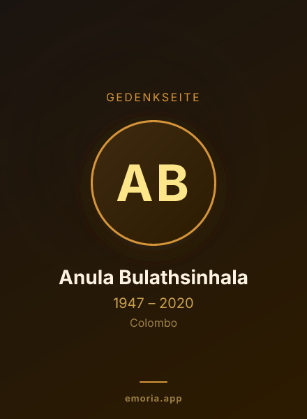 Gedenkportrait von Anula Bulathsinhala