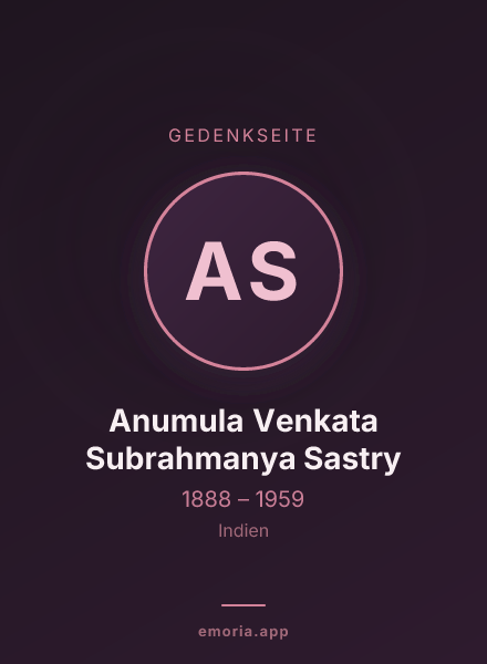 Gedenkportrait von Anumula Venkata Subrahmanya Sastry