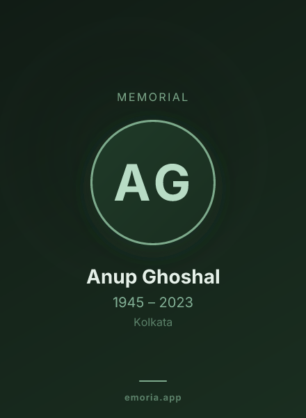 Memorial portrait of Anup Ghoshal