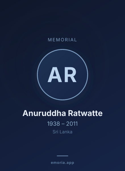 Memorial portrait of Anuruddha Ratwatte