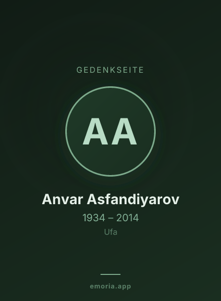 Gedenkportrait von Anvar Asfandiyarov