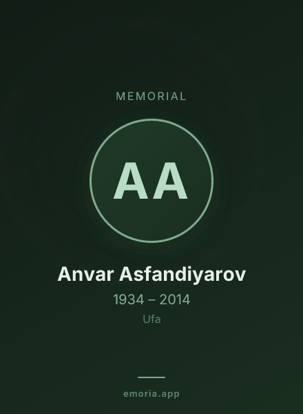 Memorial portrait of Anvar Asfandiyarov