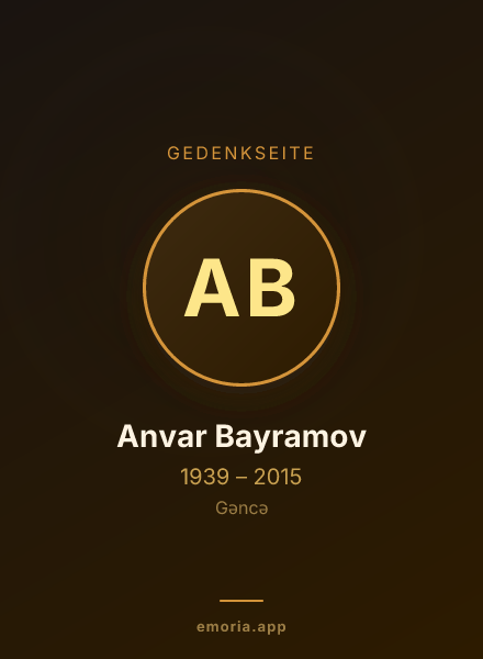 Gedenkportrait von Anvar Bayramov