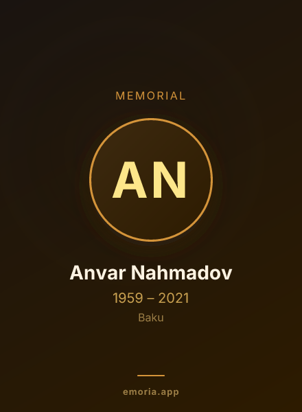 Memorial portrait of Anvar Nahmadov