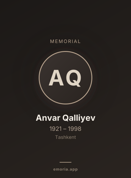 Memorial portrait of Anvar Qalliyev