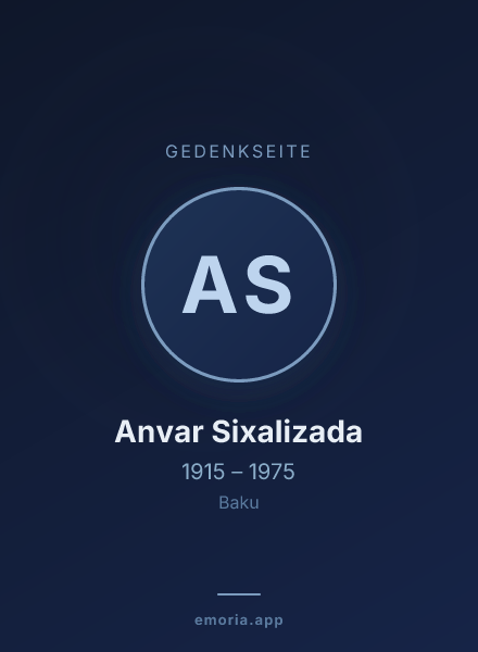 Gedenkportrait von Anvar Sixalizada