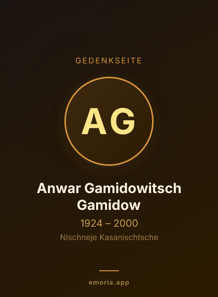 Gedenkportrait von Anwar Gamidowitsch Gamidow