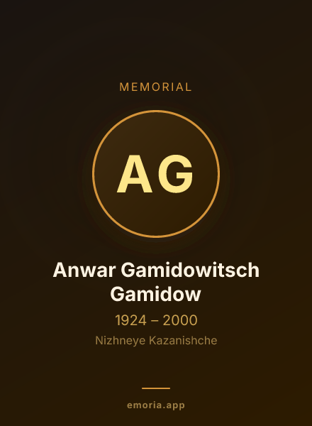 Memorial portrait of Anwar Gamidowitsch Gamidow