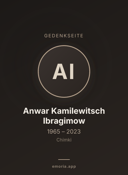Gedenkportrait von Anwar Kamilewitsch Ibragimow