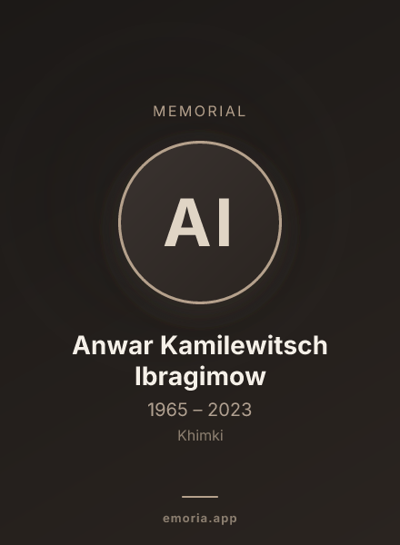Memorial portrait of Anwar Kamilewitsch Ibragimow