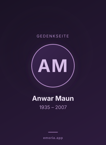 Gedenkportrait von Anwar Maun