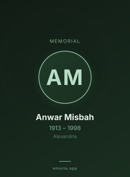 Memorial portrait of Anwar Misbah