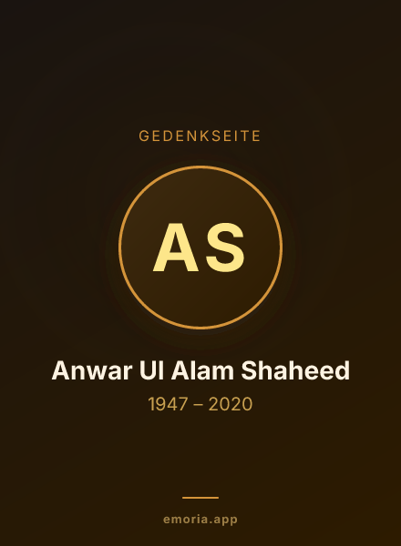 Gedenkportrait von Anwar Ul Alam Shaheed