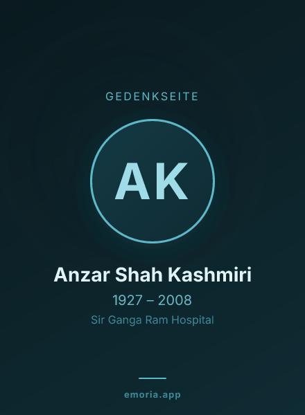 Gedenkportrait von Anzar Shah Kashmiri