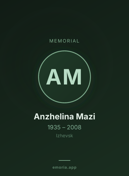 Memorial portrait of Anzhelina Mazi