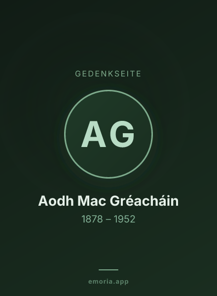 Gedenkportrait von Aodh Mac Gréacháin