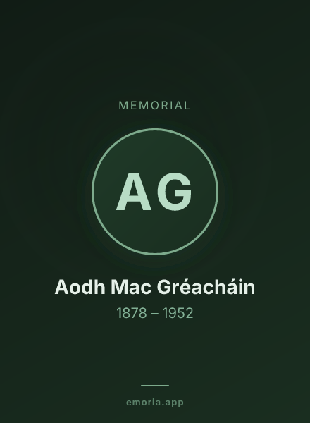 Memorial portrait of Aodh Mac Gréacháin