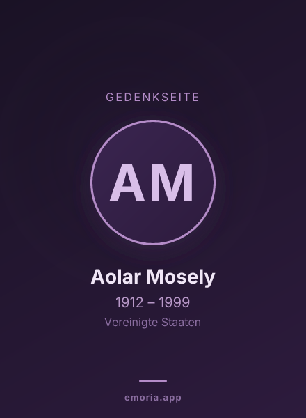 Gedenkportrait von Aolar Mosely