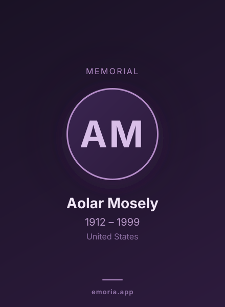 Memorial portrait of Aolar Mosely