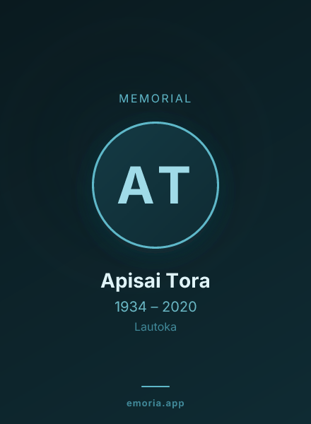 Memorial portrait of Apisai Tora