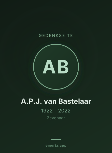 Gedenkportrait von A.P.J. van Bastelaar