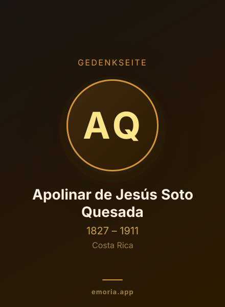 Gedenkportrait von Apolinar de Jesús Soto Quesada