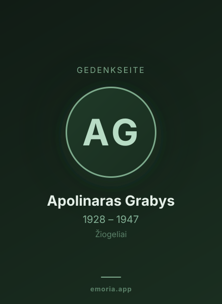 Gedenkportrait von Apolinaras Grabys