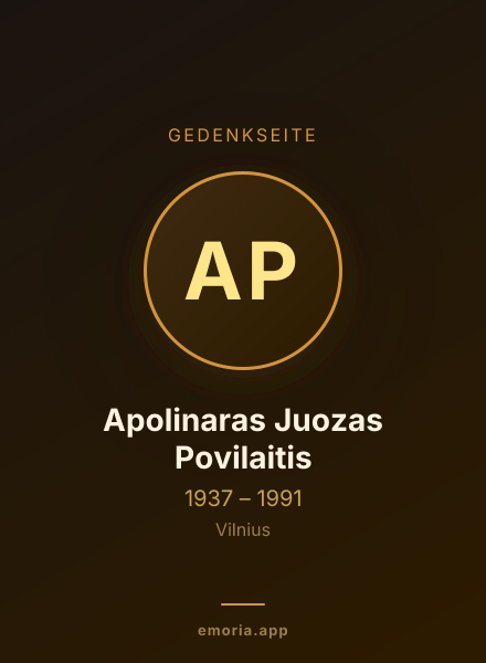 Gedenkportrait von Apolinaras Juozas Povilaitis