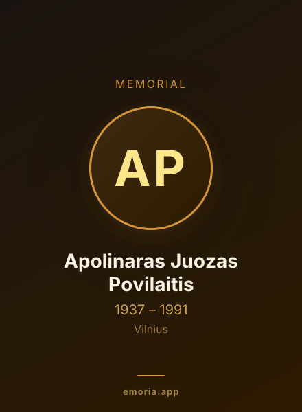 Memorial portrait of Apolinaras Juozas Povilaitis
