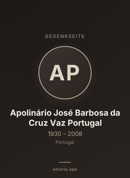 Gedenkportrait von Apolinário José Barbosa da Cruz Vaz Portugal