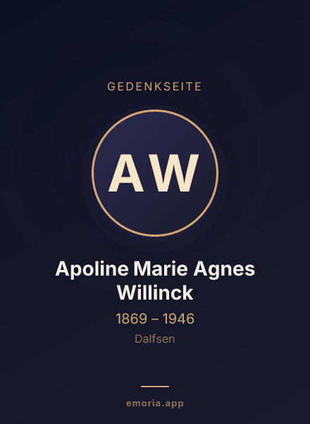 Gedenkportrait von Apoline Marie Agnes Willinck
