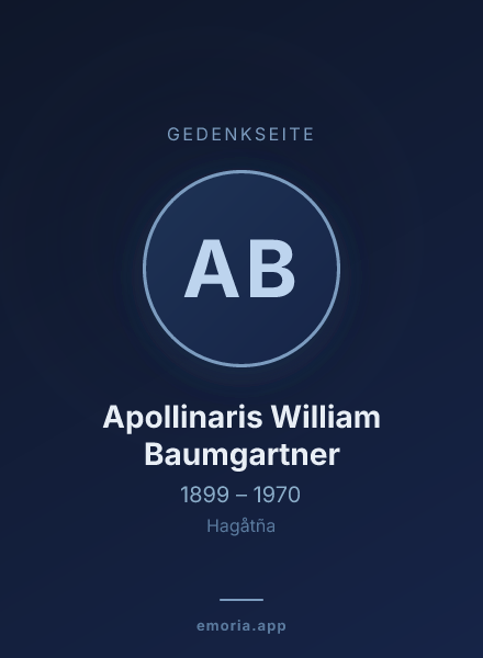 Gedenkportrait von Apollinaris William Baumgartner