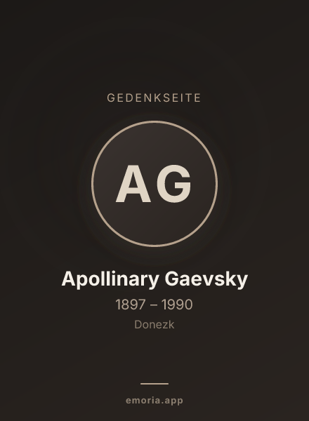 Gedenkportrait von Apollinary Gaevsky