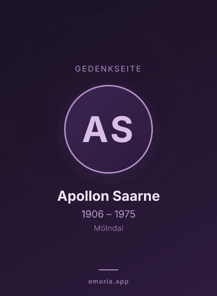 Gedenkportrait von Apollon Saarne