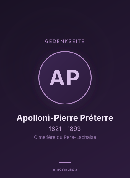 Gedenkportrait von Apolloni-Pierre Préterre