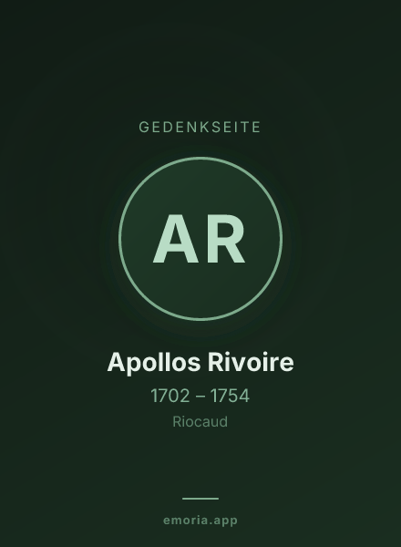 Gedenkportrait von Apollos Rivoire