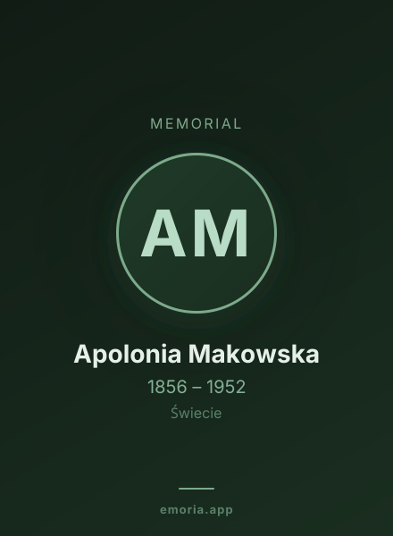 Memorial portrait of Apolonia Makowska