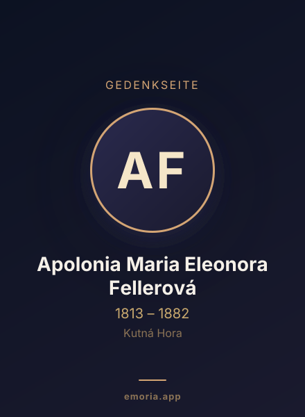 Gedenkportrait von Apolonia Maria Eleonora Fellerová