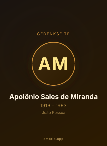 Gedenkportrait von Apolônio Sales de Miranda