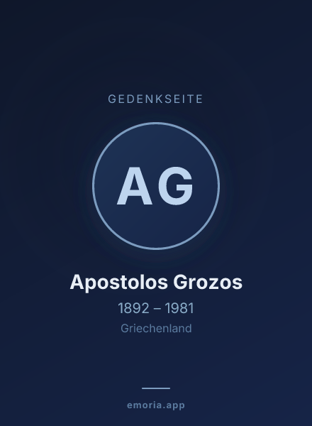 Gedenkportrait von Apostolos Grozos