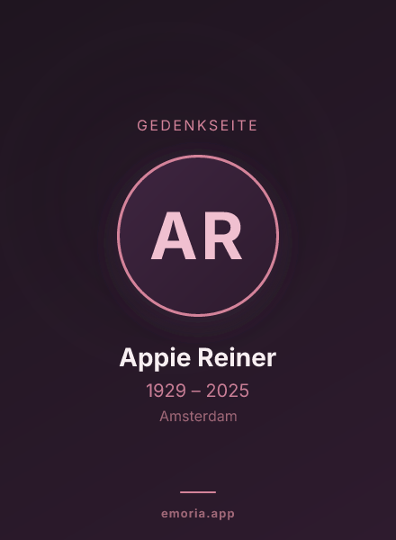 Gedenkportrait von Appie Reiner