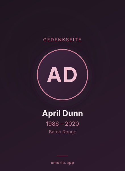 Gedenkportrait von April Dunn